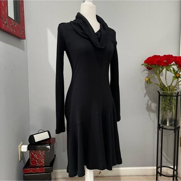 NEW Banana Republic Wool Classic Fit Flare Midi Cowl Neck Sweater Dress XS NWOT - Picture 3 of 16